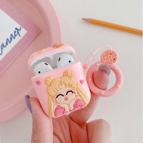 Microsonic AirPods 1. Nesil / 2. Nesil Kılıf Cartoon Figürlü Silikon Sailor Moon Usagi Tsukino