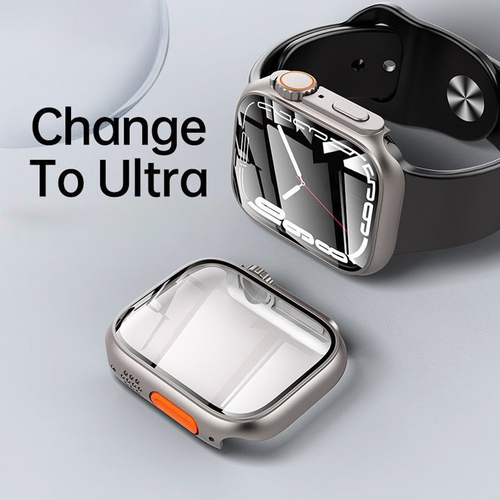 Microsonic Apple Watch SE 3 44mm Kılıf Apple Watch Ultra Dönüştürücü Ekran Koruyucu Kasa Yıldız Işığı