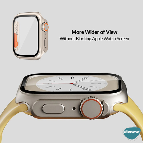 Microsonic Apple Watch SE 3 44mm Kılıf Apple Watch Ultra Dönüştürücü Ekran Koruyucu Kasa Yıldız Işığı