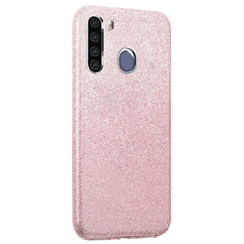 Microsonic Samsung Galaxy A21 Kılıf Sparkle Shiny Rose Gold