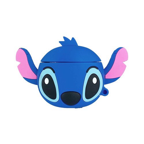 Microsonic AirPods 1. Nesil / 2. Nesil Kılıf Cartoon Figürlü Silikon Stitch Mavi