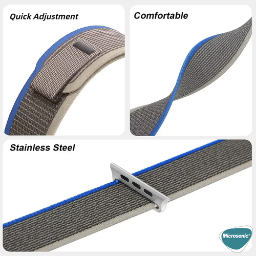 Microsonic Apple Watch SE 3 44mm Kordon Hike Spiral Kahverengi