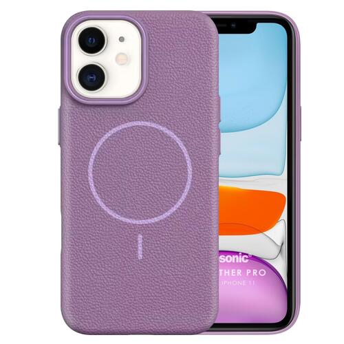 Microsonic Apple iPhone 11 Kılıf MagLeather Pro Lila