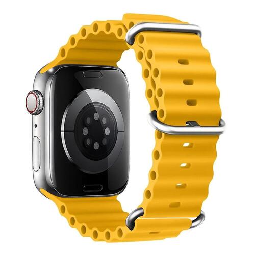 Microsonic Apple Watch SE 3 44mm Kordon Aqua Belt Sarı