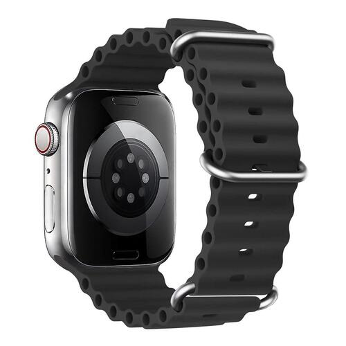 Microsonic Apple Watch SE 3 44mm Kordon Aqua Belt Siyah