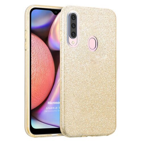 Microsonic Samsung Galaxy A20s Kılıf Sparkle Shiny Gold