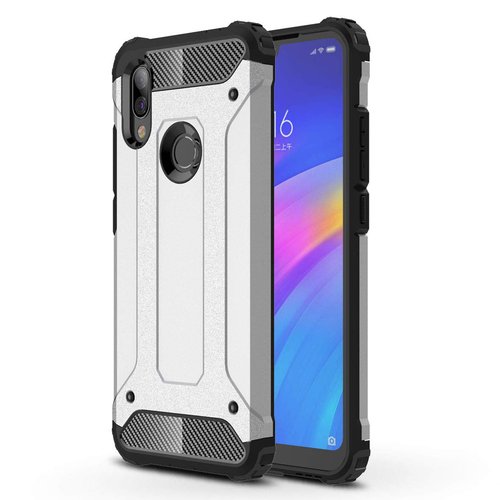 Microsonic Xiaomi Redmi 7 Kılıf Rugged Armor Gümüş