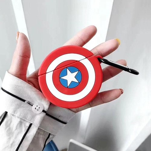 Microsonic AirPods 1. Nesil / 2. Nesil Kılıf Cartoon Figürlü Silikon Captain America