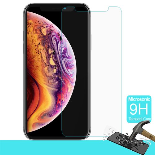 Microsonic Apple iPhone XS Max (6.5'') Temperli Cam Ekran koruyucu Kırılmaz film