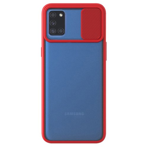 Microsonic Samsung Galaxy A31 Kılıf Slide Camera Lens Protection Kırmızı