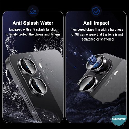 Microsonic Xiaomi Poco X7 Pro Tekli Kamera Lens Koruma Camı Siyah