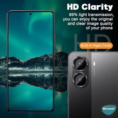 Microsonic Xiaomi Redmi Turbo 4 Tekli Kamera Lens Koruma Camı Siyah