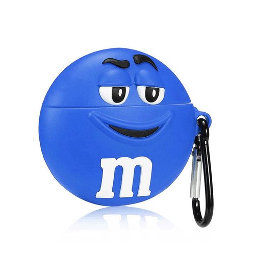 Microsonic AirPods 1. Nesil / 2. Nesil Kılıf Cartoon Figürlü Silikon M&M`s Mavi