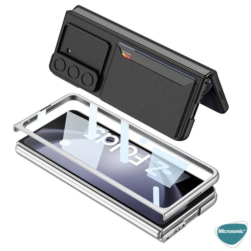 Microsonic Samsung Galaxy Z Fold 5 Kılıf Card Holder Slide Siyah