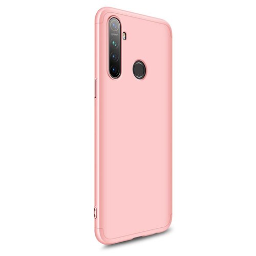 Microsonic Realme 5 Kılıf Double Dip 360 Protective Rose Gold