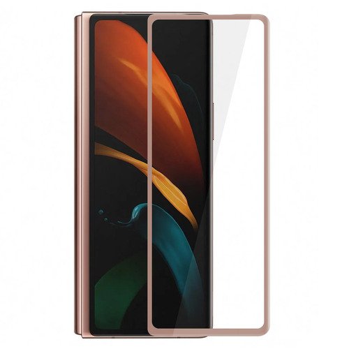 Microsonic Samsung Galaxy Z Fold 2 Ön + Arka Tam Kaplayan Temperli Cam Ekran Koruyucu Gold