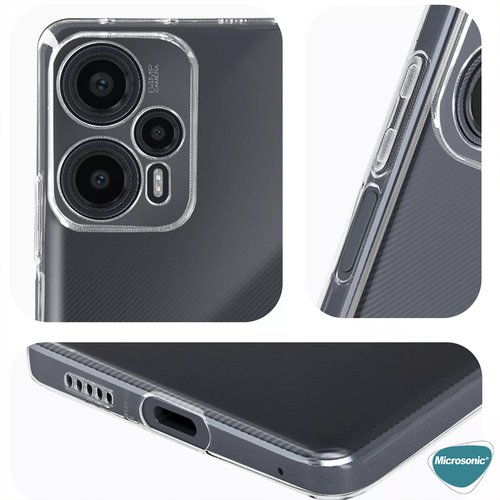 Microsonic Xiaomi Poco F5 Kılıf Transparent Soft Şeffaf