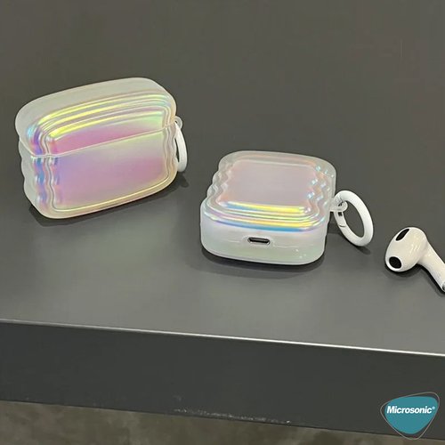 Microsonic Airpods 4.Nesil / ANC Kılıf Zigzag Hologram Çok Renkli