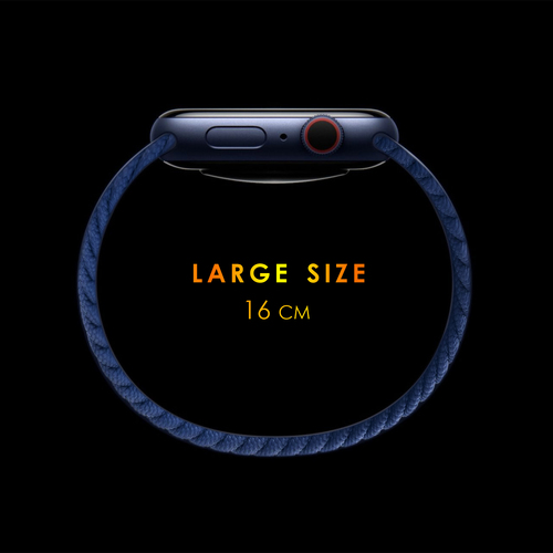 Microsonic Apple Watch SE 3 44mm Kordon, (Large Size, 160mm) Knitted Fabric Single Loop Gökkuşağı