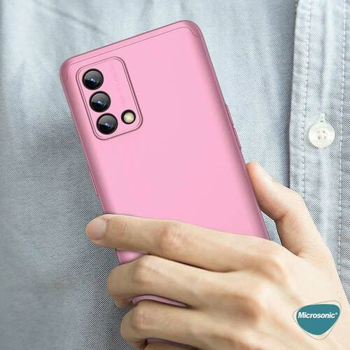 Microsonic Oppo A74 4G Kılıf Double Dip 360 Protective Rose Gold