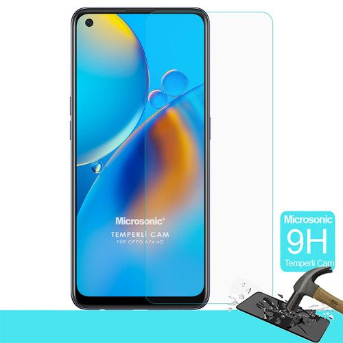 Microsonic Oppo A74 4G Tempered Glass Cam Ekran Koruyucu