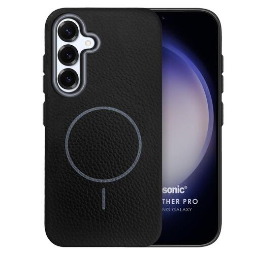 Microsonic Samsung Galaxy S24 Plus Kılıf MagLeather Pro Siyah