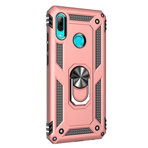 Microsonic Huawei P20 Lite Kılıf Military Ring Holder Rose Gold