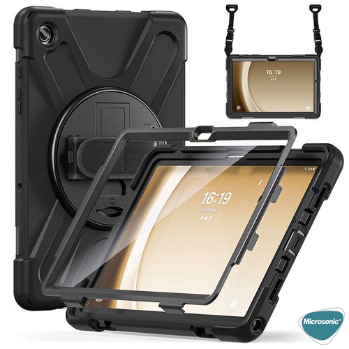 Microsonic Samsung Galaxy Tab A9 Plus Kılıf Heavy Defender Siyah