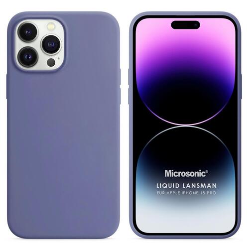 Microsonic Apple iPhone 15 Pro Kılıf Liquid Lansman Silikon Lavanta Grisi