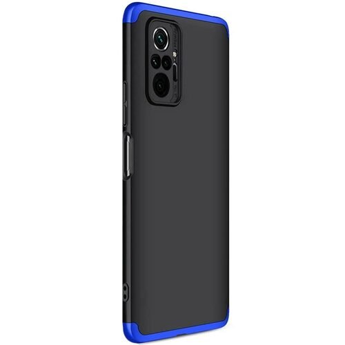 Microsonic Xiaomi Redmi Note 10 Pro Kılıf Double Dip 360 Protective Siyah Mavi