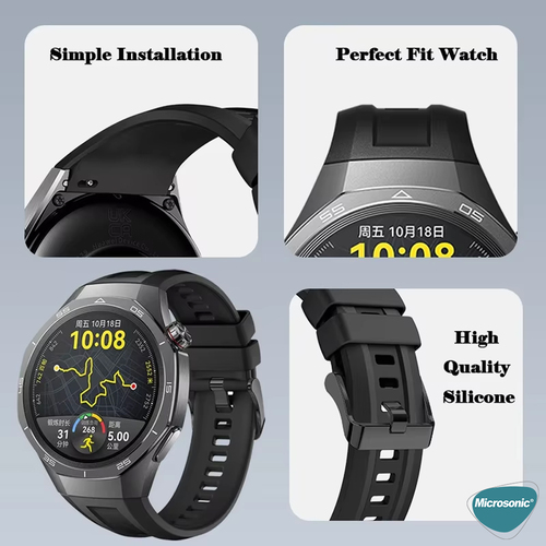 Microsonic Huawei Watch GT 6 Pro 46mm Kordon, Silicone SwiftBands Beyaz