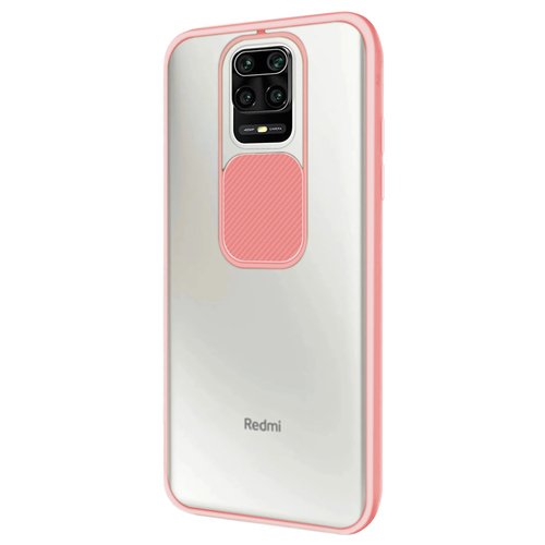 Microsonic Xiaomi Redmi Note 9S Kılıf Slide Camera Lens Protection Pembe