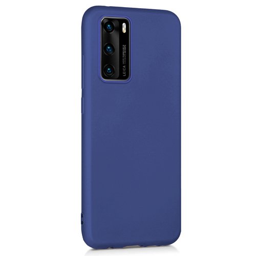 Microsonic Matte Silicone Huawei P40 Kılıf Lacivert