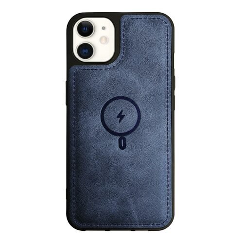 Microsonic Apple iPhone 11 Kılıf MagSafe Genuine Leather Lacivert