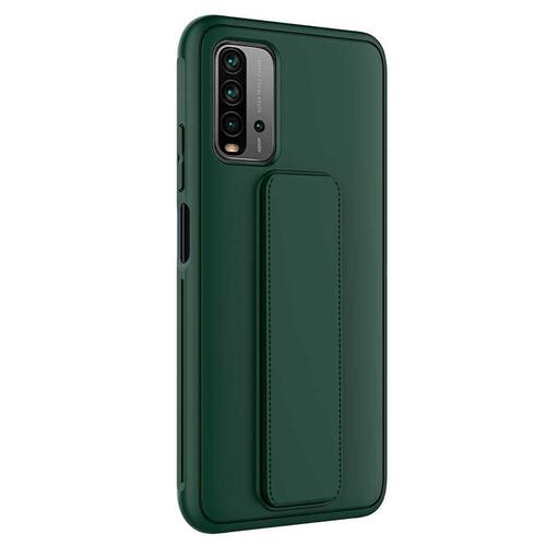 Microsonic Xiaomi Redmi 9T Kılıf Hand Strap Koyu Yeşil