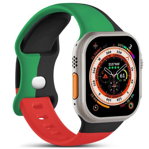 Microsonic Apple Watch SE 3 44mm Kordon ActiveFlex Wristband Black Unity