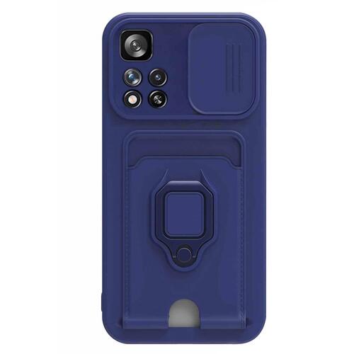 Microsonic Xiaomi Redmi Note 11 Pro Plus Kılıf Multifunction Silicone Lacivert