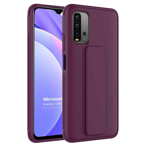 Microsonic Xiaomi Redmi 9T Kılıf Hand Strap Mor