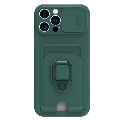 Microsonic Apple iPhone 15 Pro Kılıf Multifunction Silicone Yeşil