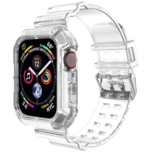 Microsonic Apple Watch SE 3 44mm Kordon Transparent Clear Band Şeffaf