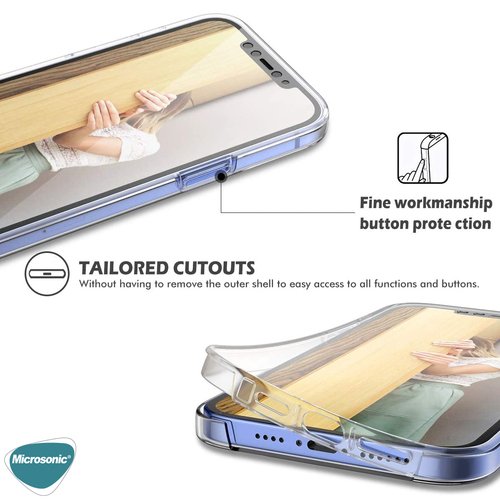 Microsonic Apple iPhone 16 Pro Max Kılıf 6 Tarafı Tam Full Koruma 360 Clear Soft Şeffaf