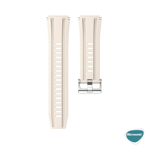 Microsonic Huawei Watch Ultimate 2 Kordon, Silicone Sport Band Bej