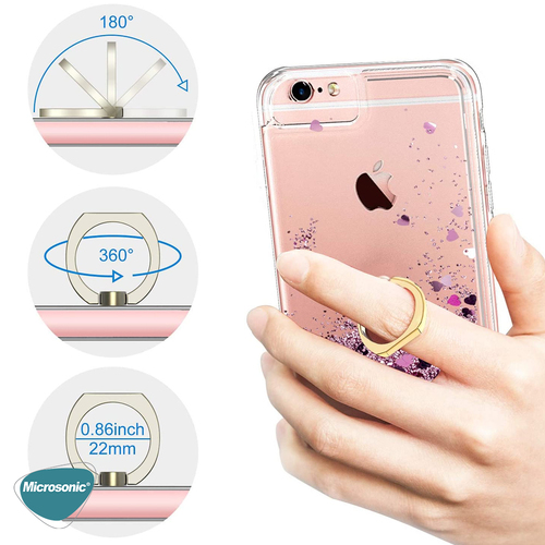Microsonic Apple iPhone 16 Kılıf Glitter Liquid Holder Mor