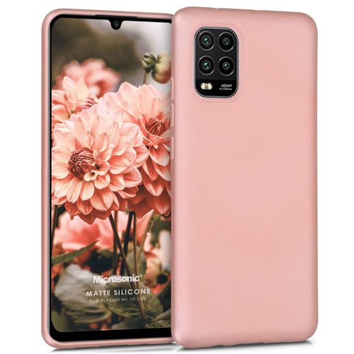 Microsonic Matte Silicone Xiaomi Mi 10 Lite Kılıf Rose Gold