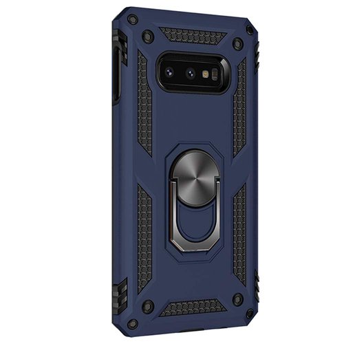 Microsonic Samsung Galaxy S10e Kılıf Military Ring Holder Lacivert