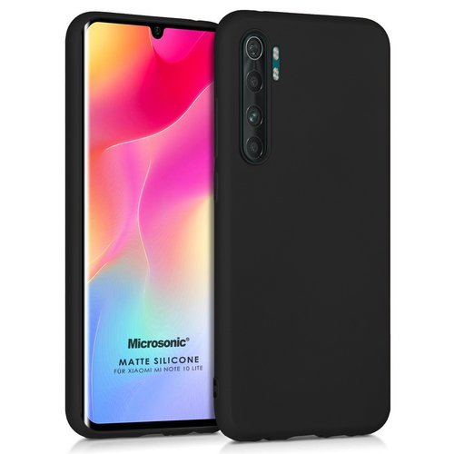 Microsonic Matte Silicone Xiaomi Mi Note 10 Lite Kılıf Siyah