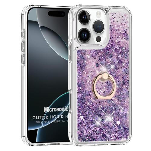 Microsonic Apple iPhone 16 Pro Max Kılıf Glitter Liquid Holder Mor