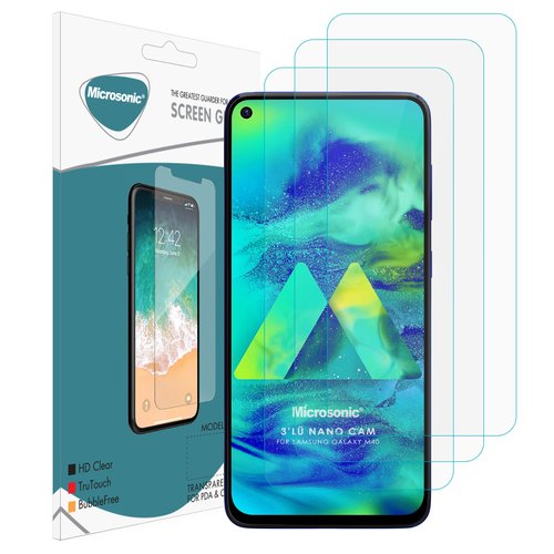 Microsonic Samsung Galaxy M40 Screen Protector Nano Glass (3 Pack)