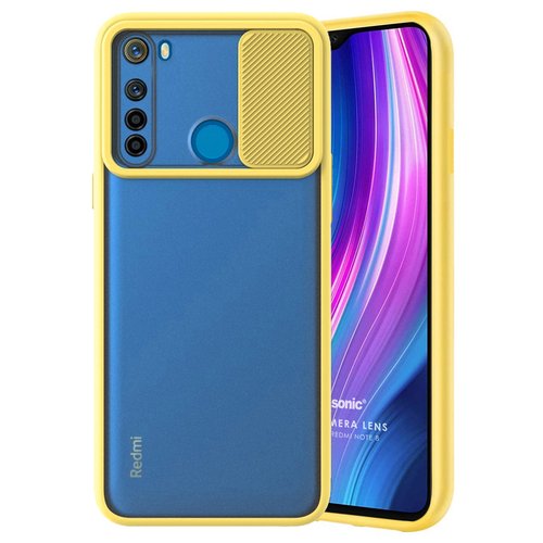 Microsonic Xiaomi Redmi Note 8 Kılıf Slide Camera Lens Protection Sarı