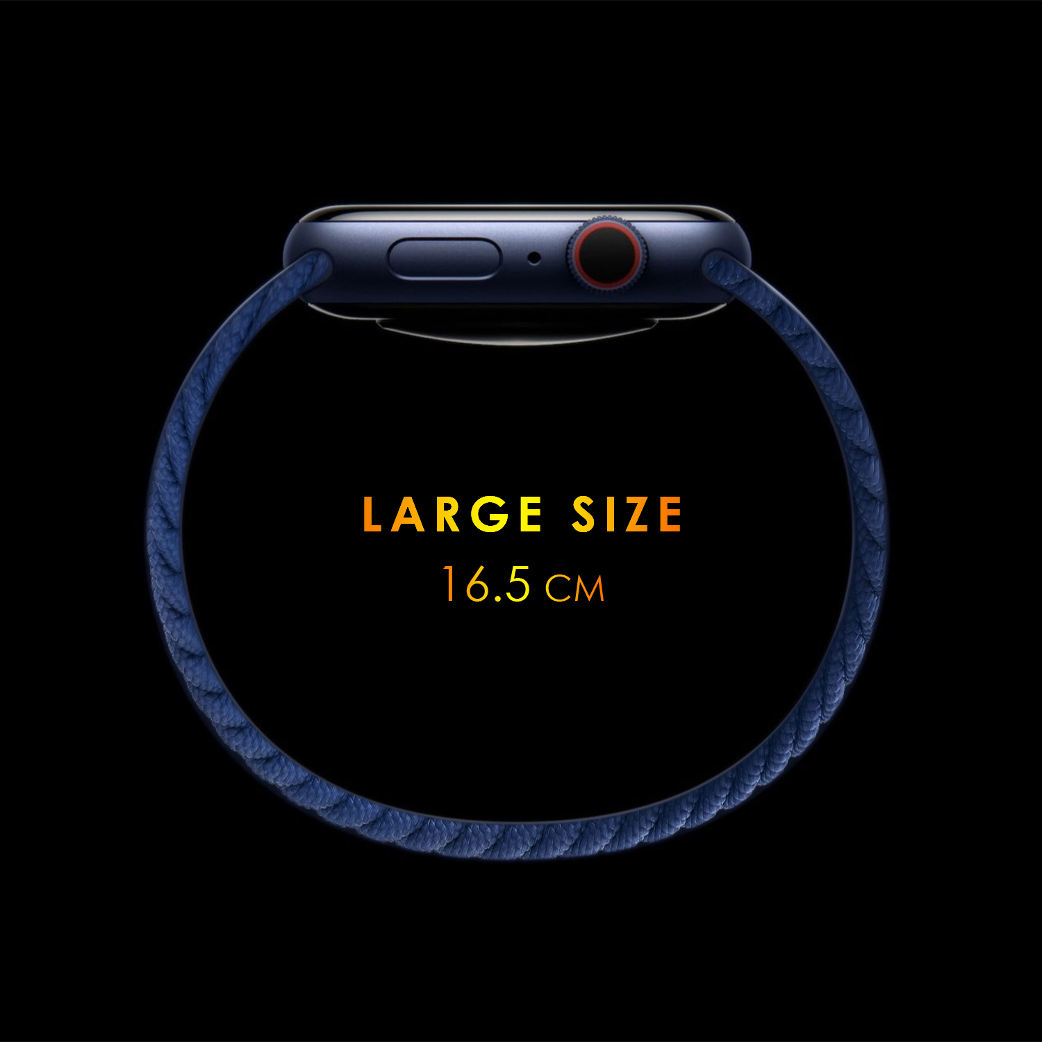 Microsonic Xiaomi Watch 5 Kordon, (Large Size, 165mm) Braided Solo Loop Band Kırmızı
